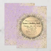 Fantastische Glittery Stars Lavender Birthday (Voorkant / Achterkant)