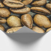 Fantastische gouden koffiebonen cadeaupapier (Hoek)