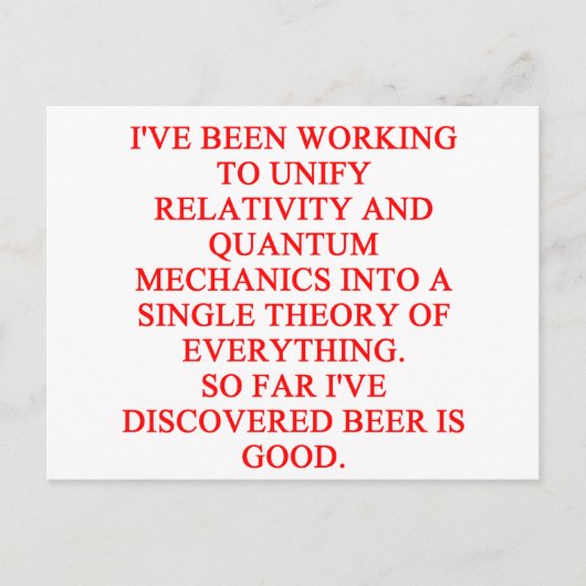 fantastische grappen over phisics briefkaart (Voorkant)