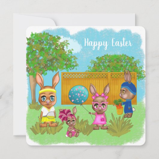 Fantastische grappige Pasen Bunny Crew Groet Feestdagenkaart (Voorkant)