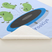 Fantastische groene bonen op trampoline-cartoon sherpa deken (3/4)