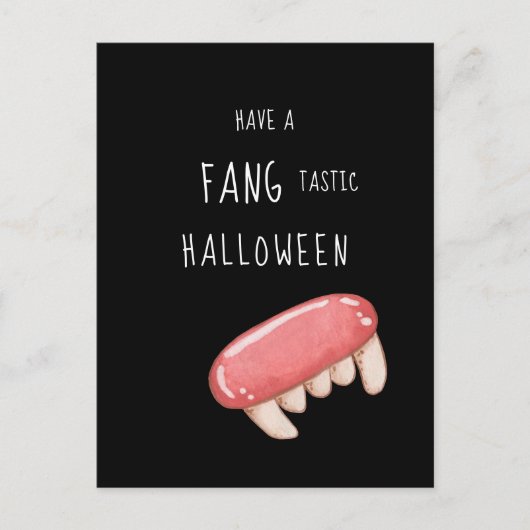 Fantastische Halloween | Spooky Vampire Fangs Feestdagenkaart (Voorkant)