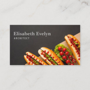 Fantastische hotdogs en tomaten visitekaartje