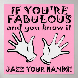 Fantastische Jazz handen Funny Poster Bord