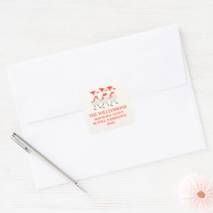 Fantastische Kerst Eenden Aangepast Retouradres Vierkante Sticker