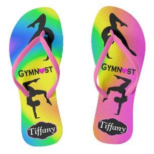 FANTASTISCHE KLEURRIJKE GEPERSONALISEERDE GYMNAST  TEENSLIPPERS