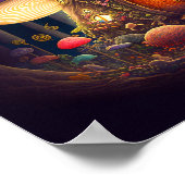 Fantastische kunst in paddenstoel poster (Hoek)