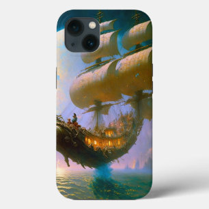 Fantastische kunst van het vliegende schip iPhone 13 hoesje