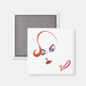 Fantastische Lypsinka magneet (vierkant) (Voorkant / Achterkant)