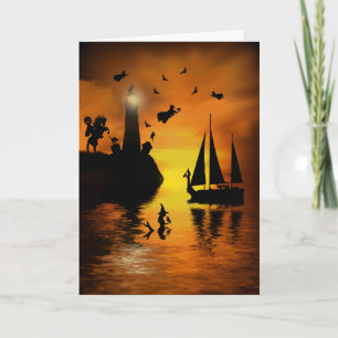 Fantastische, mystieke, neusachtige heks Halloween Kaart
