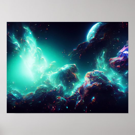 Fantastische Nebula Abstracte Ruimte 8 Poster (Voorkant)