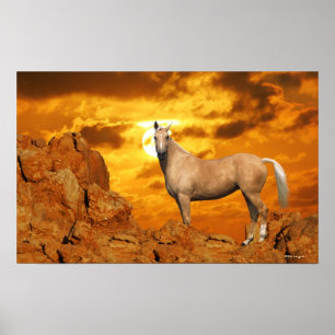 Fantastische paarden: Berg Poster