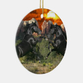 Fantastische paarden: Black Magic Keramisch Ornament (Rechts)