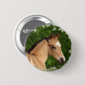 Fantastische paarden: Bloemen Ronde Button 5,7 Cm (Voorkant /achterkant)