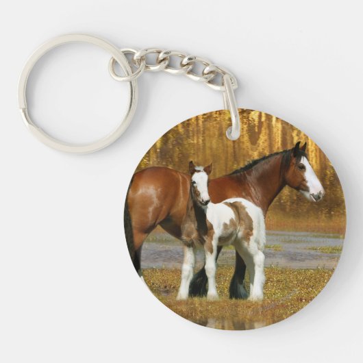 Fantastische paarden: Mare & Foal Sleutelhanger (Voorkant)