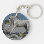 Fantastische paarden: Snow King Sleutelhanger (Achterkant)