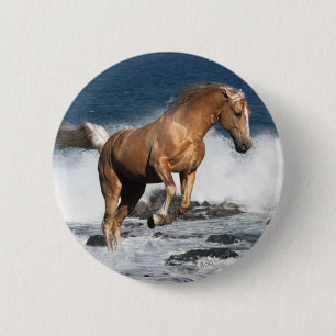 Fantastische paarden: Summer Splash Ronde Button 5,7 Cm