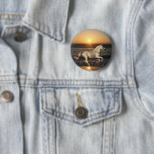 Fantastische paarden: Sunset Ronde Button 5,7 Cm (In situ)