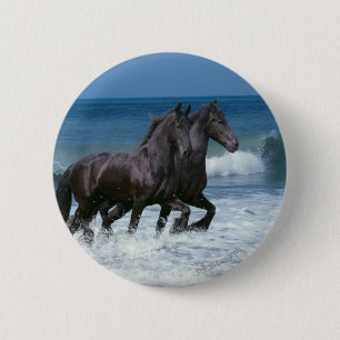 Fantastische paarden: Vrienden en Zee Ronde Button 5,7 Cm