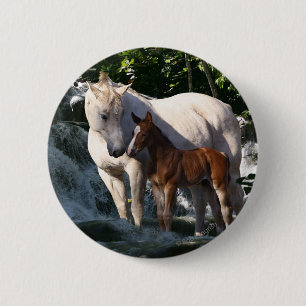 Fantastische paarden: Waterval Ronde Button 5,7 Cm