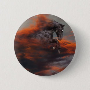 Fantastische paarden: Wolken Ronde Button 5,7 Cm