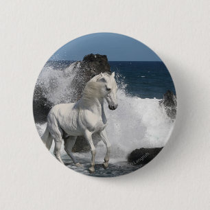 Fantastische paarden: Zuidelijke Zeeen Ronde Button 5,7 Cm