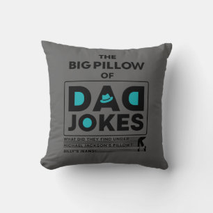 Fantastische pap-jokes-ontwerptekst met grijze ach kussen