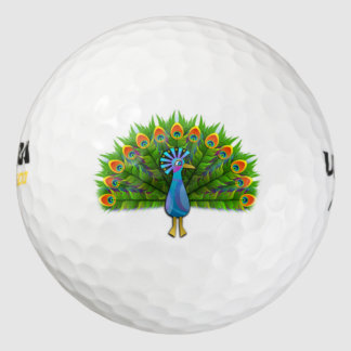 Fantastische Peacock Golf Balls 3-Pack Golfballen