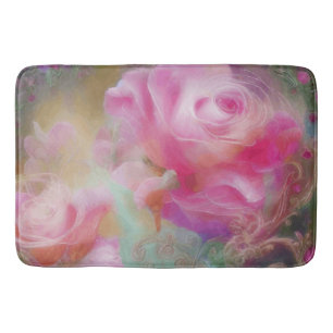 Fantastische Rozen gekleurd in roze botanisch Badmat