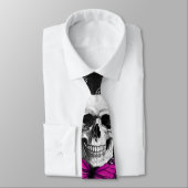 Fantastische schedel en hete roze vlinders stropdas (Gebonden)