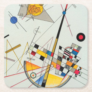 Fantastische spanning van Wassily Kandinsky Vierkante Kartonnen Onderzetter