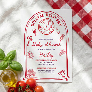 Fantastische speciale bezorging baby shower uitnod kaart