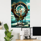 Fantastische steampunk zee klok poster (Thuiskantoor)