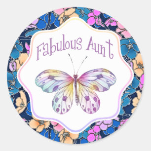 Fantastische tante Butterfly Gift Ideeën Ronde Sticker