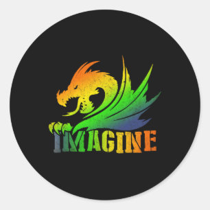 Fantastische trekstijl IMAGINE Fantasy Ideaal voor Ronde Sticker