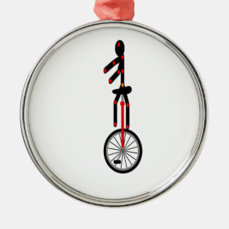 Fantastische Unicycle in het circus Metalen Ornament