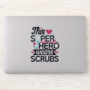 Fantastische Verpleegster Superheld Zegt Typografi Sticker