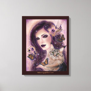 Fantastische vrouwen met een kat van Renee Lavoie Canvas Afdruk
