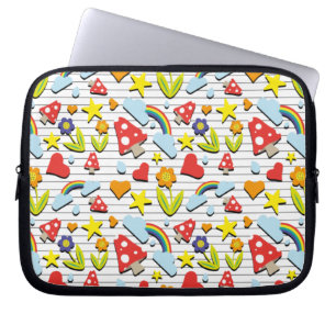Fantastische wereld op papier met gelinkte notitie laptop sleeve