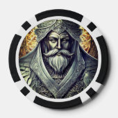 Fantastische Wizard Poker Chips, zwart gestreepte  Chips (Achterkant)