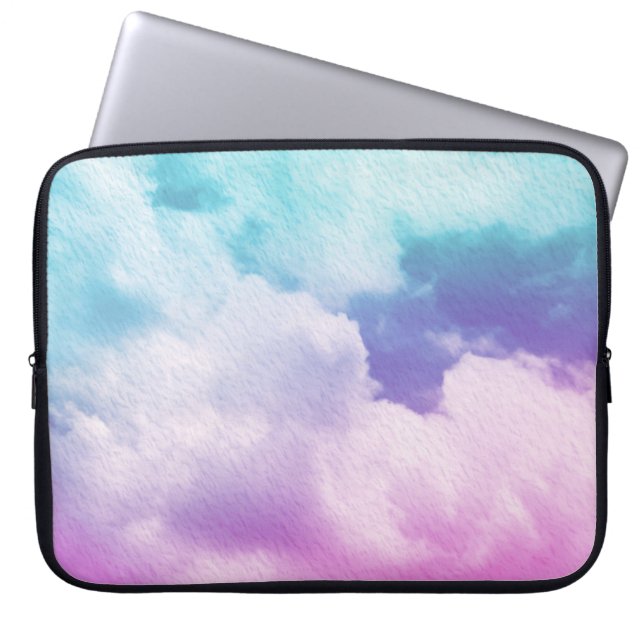 fantastische zachte cloud met pastelverloopkleur e laptop sleeve (Voorkant)