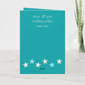 Fantastische zoon turquoise beige verjaardag kaart (Achterkant)