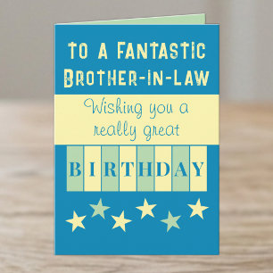 Fantastische zwager blauwe gele verjaardag kaart