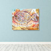 Fantastischer Fisch Canvas Afdruk (Insitu (Houten vloer))
