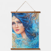 Fantasy Abstracte Wave Goddess Hangend Wandkleed (Voorkant)