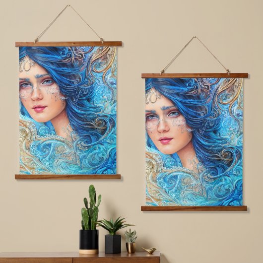 Fantasy Abstracte Wave Goddess Hangend Wandkleed (Asymmetrisch)