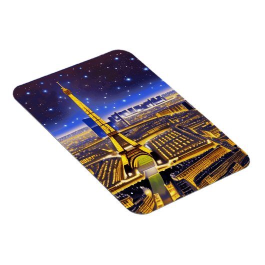 Fantasy Aerial Uitzicht Paris onder de sterren Magneet (Rechterzijde)