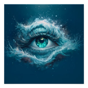 Fantasy Afbeelding - Oude Blauwe Ogen Perfect Poster