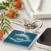 Fantasy Afbeelding - Oude Blauwe Ogen Sleutelhanger (Voorkant Rechts)