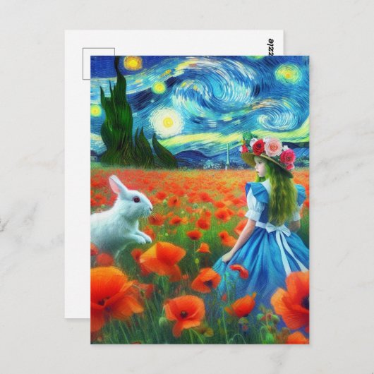 Fantasy Alice en het konijn Enter Oz Van Gogh Briefkaart (Voorkant / Achterkant)